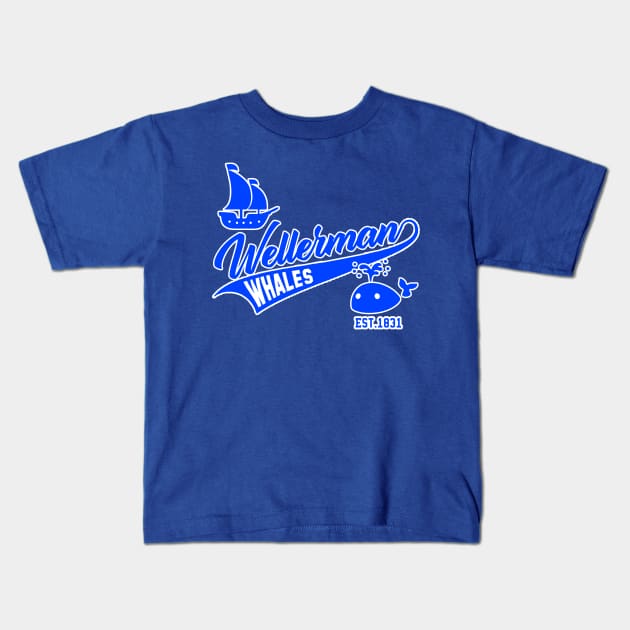 Wellerman Whales Baseball Team Kids T-Shirt by dystopic